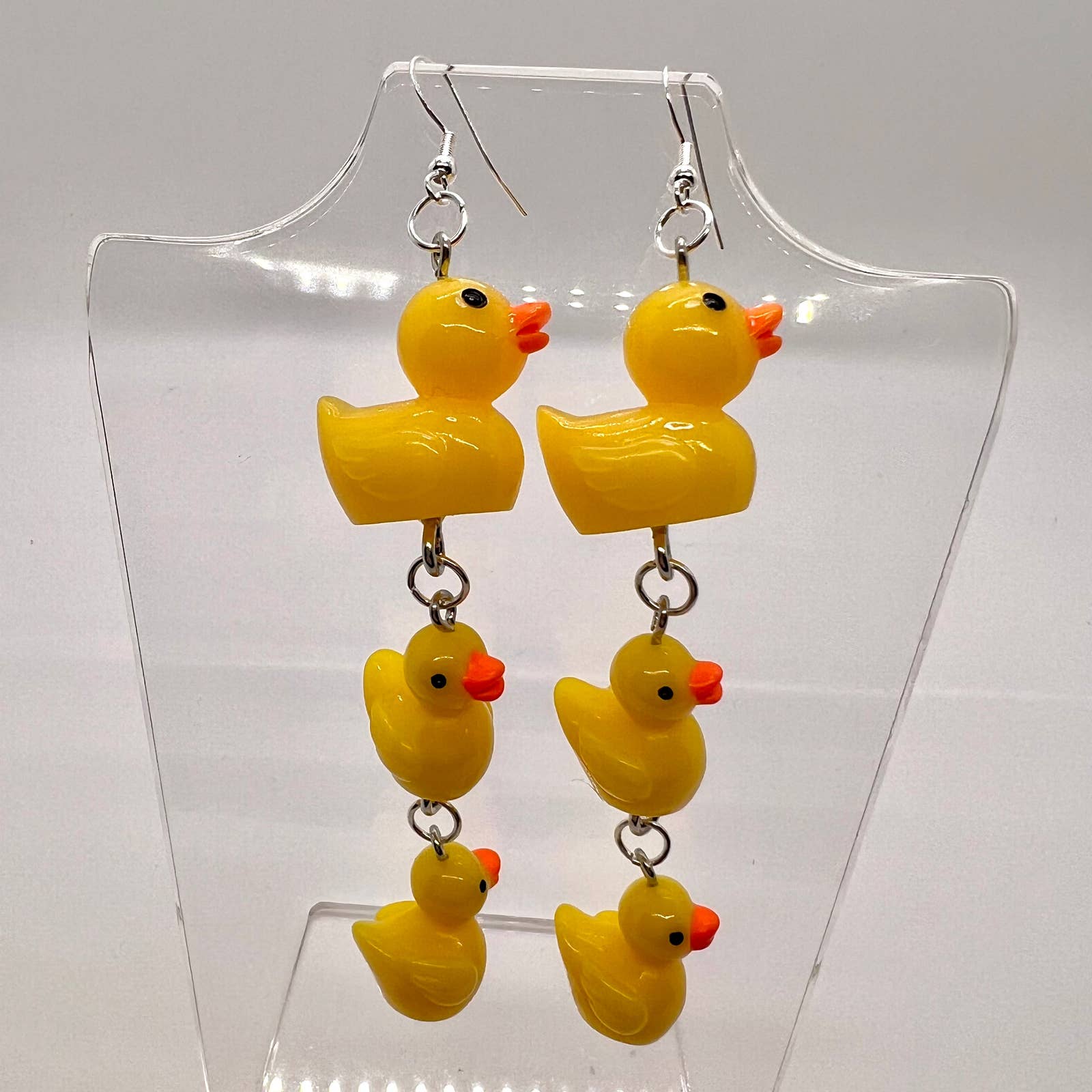 Duck Family Chain Earrings - Zoo Earrings - Field Trip Earrings - Farm Earrings